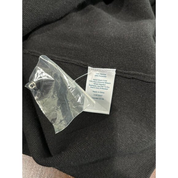 RSVP By Talbots Black Dress Size L With Rhinestone Trim Neckline 3/4 Sleeves New - Picture 8 of 10